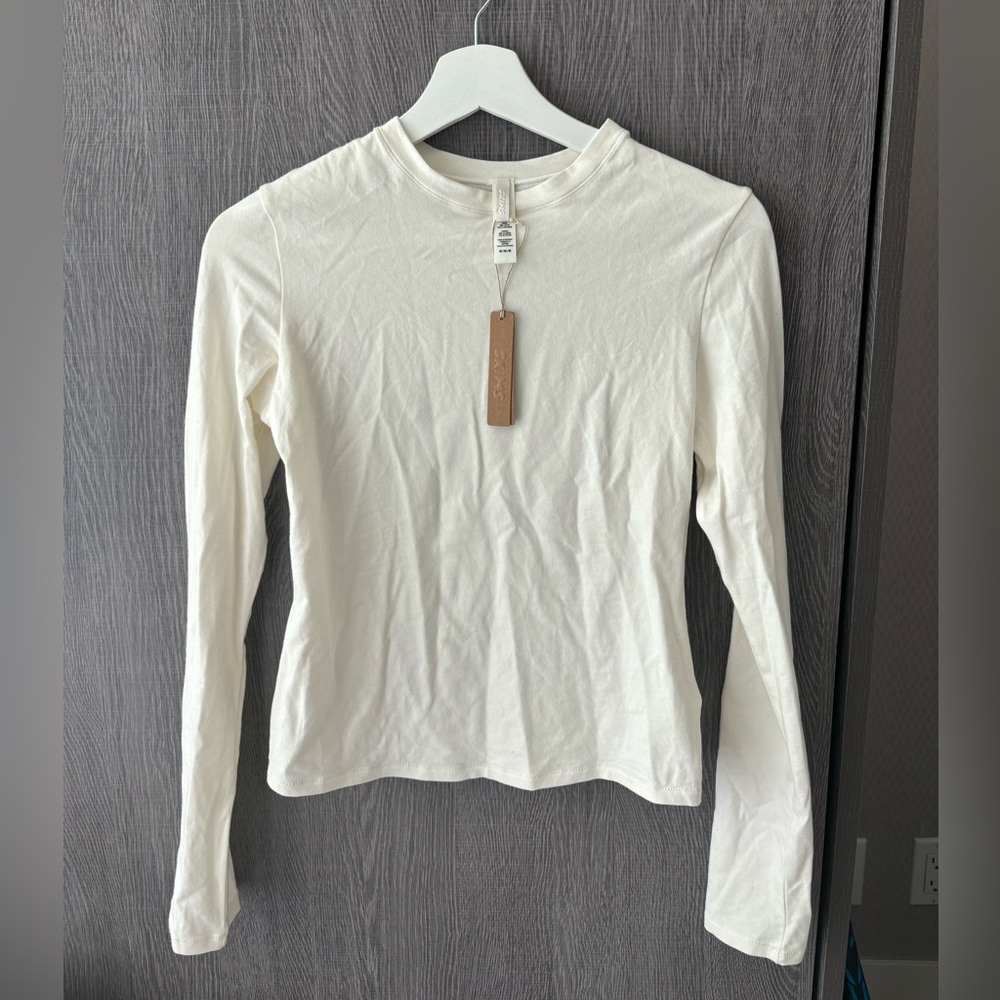 SKIMS cotton jersey long sleeve top